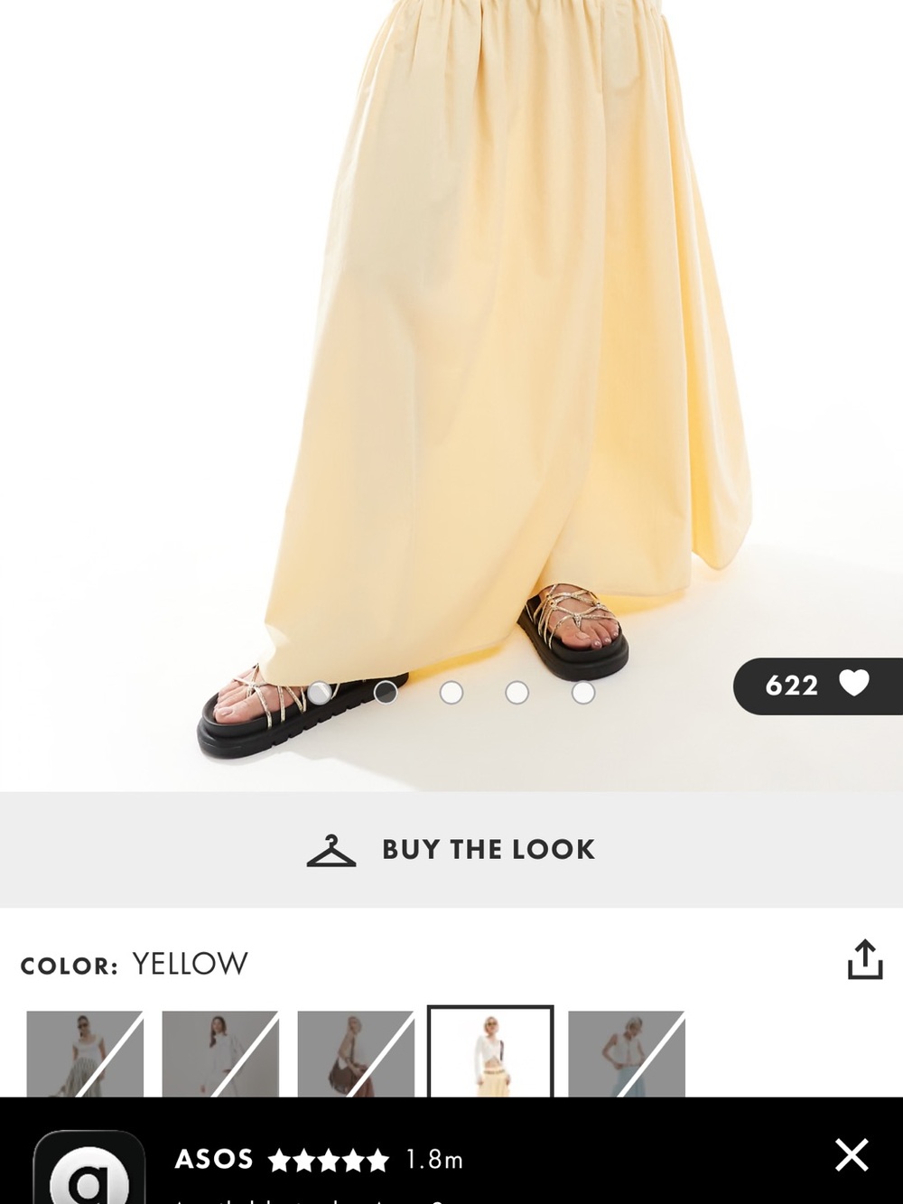 ASOS Light Yellow Maxi Skirt